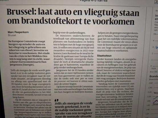 Brussel: laat auto en vliegtuig staan om brandstoftekort te voorkomen